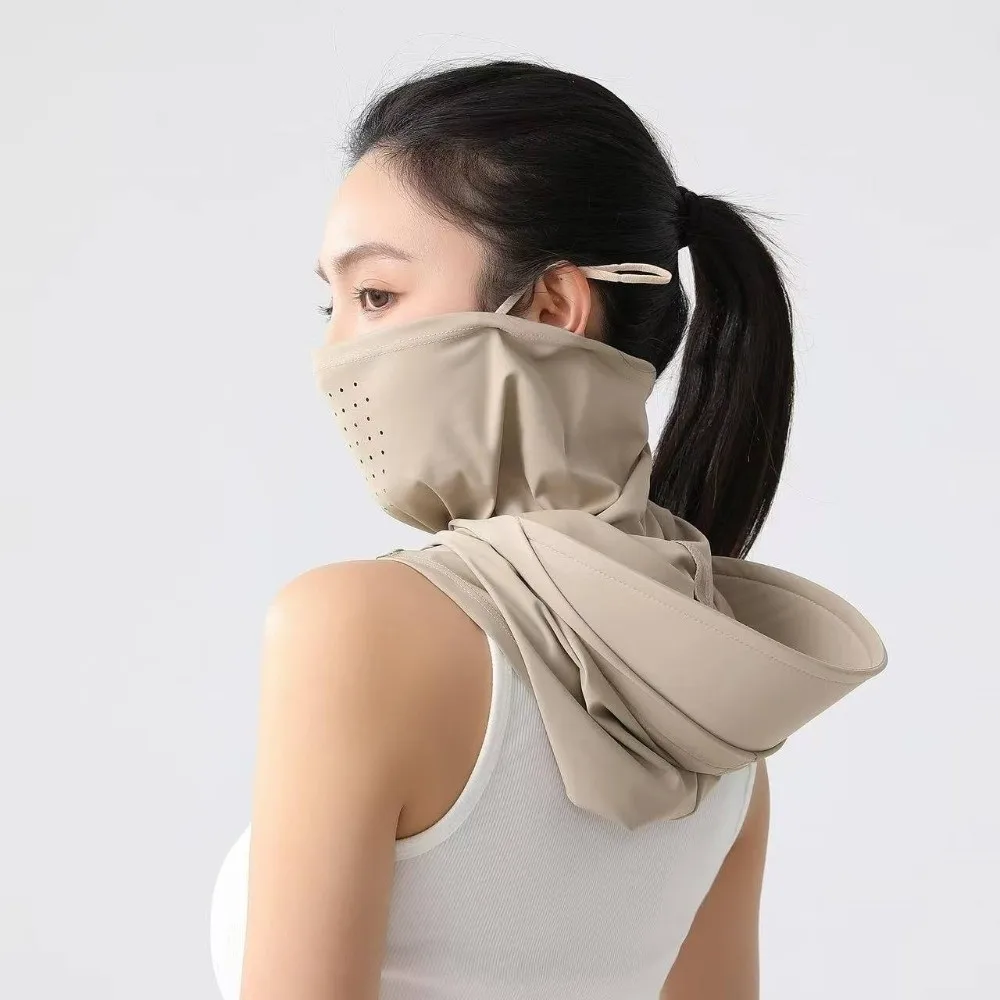 Adjustable Balaclava Hat Dual Use Ice Silk Cycling Sun Protection Mask Neck Protection Elastic Sunscreen Full Face Cover Riding