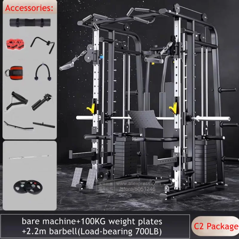 Multifunction Smith Machine Strength Comprehensive Trainer Home Exercise Workout Fitness Gym Equipment Set Squat Rack Power Rack