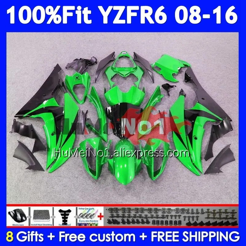 OEM Kit For YAMAHA YZFR6 YZF600 YZF R6 600 R 6 358No.68 YZF-R6 YZF-600 2008 2009 2010 2011 2012 13 14 15 16 Green black Fairing