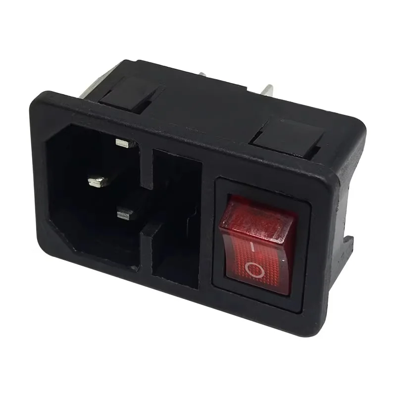 AC-01 Rocker Switch Fused lEC320 C14 lnlet Power Socket Fuse Switch Connector Plug 10A250VAC Connector and Fuse