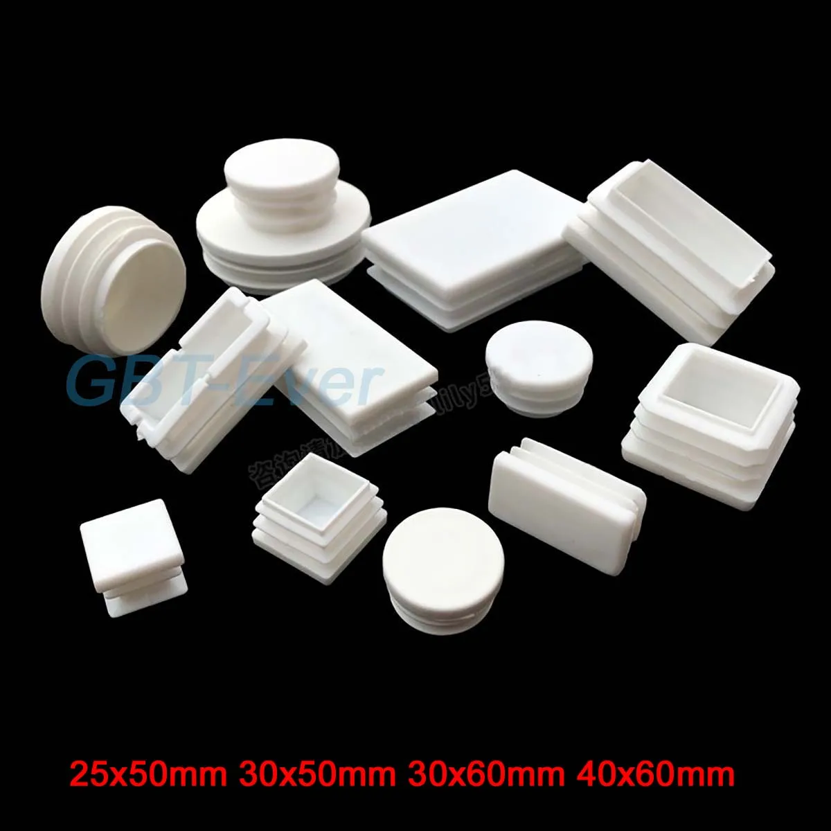 10/20/30Pcs PE Plastic Rectangular Pipe Plugs 25x50 30x50 30x60 40x60mm Hole End Caps Inserts Seal Plugs Chair Foot Pads