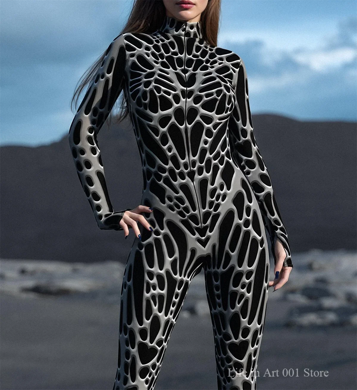 

Women's Jumpsuit CyberPunk 3D Tights Holiday Party Steampunk Bodysuit Nightclub Stage Role Playing Costume 2025 Romper Halloween