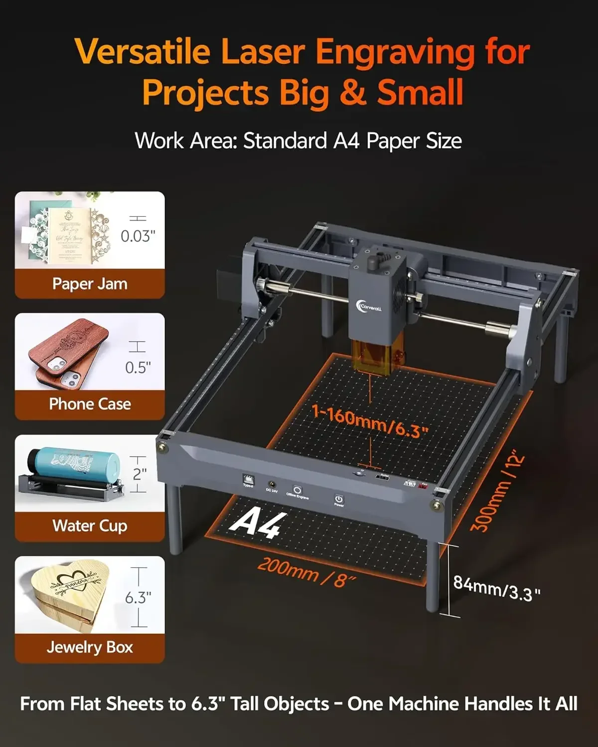 Laser Engraver 10W Laser Engraving Machine for Wood Metal Acrylic Glass Stone, Powerful DIY CNC Portable Laser Cutter 7.9" x 11. view 3
