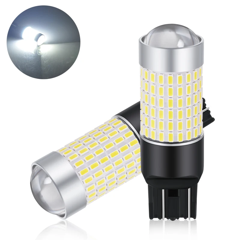 OBOLED 50PCS 144 Chipset 7440 7441 7443 7444 White LED Bulb For Backup Reverse Light 3014 Chip W21W W21/5W T20 T18 Led Car Lamp