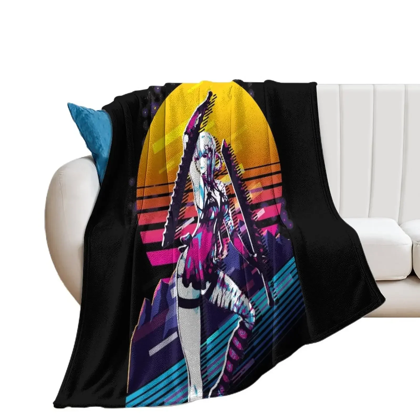 NieR Replicant - Kaine *80s retro* Throw Blanket Luxury Thicken anime Soft Plaid Flannel Blankets