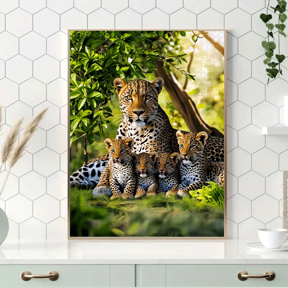 Leopard Cub 1000 stuks groot puzzelspeelgoed, spel voor volwassenen, cadeau voor familie, interactief leuk, doe-het-zelf-huisdecoratie, hersenuitdaging - perfect
