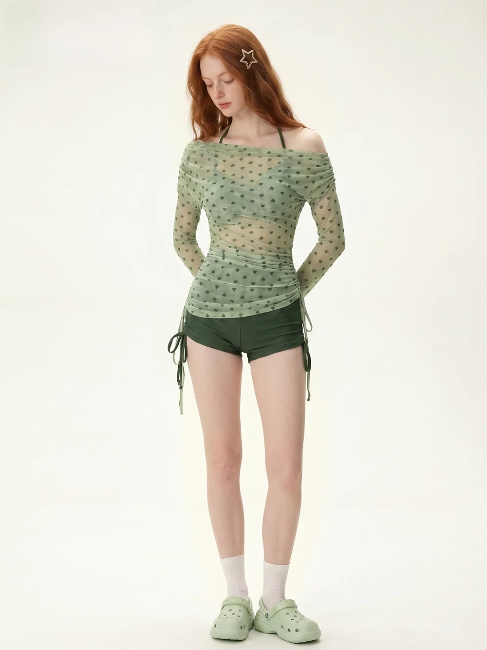 Women's Swimsuit Long Sleeve Thermal Spring Break Three Piece Set Sweet Girl Style High End Feeling Separate Flat Angle