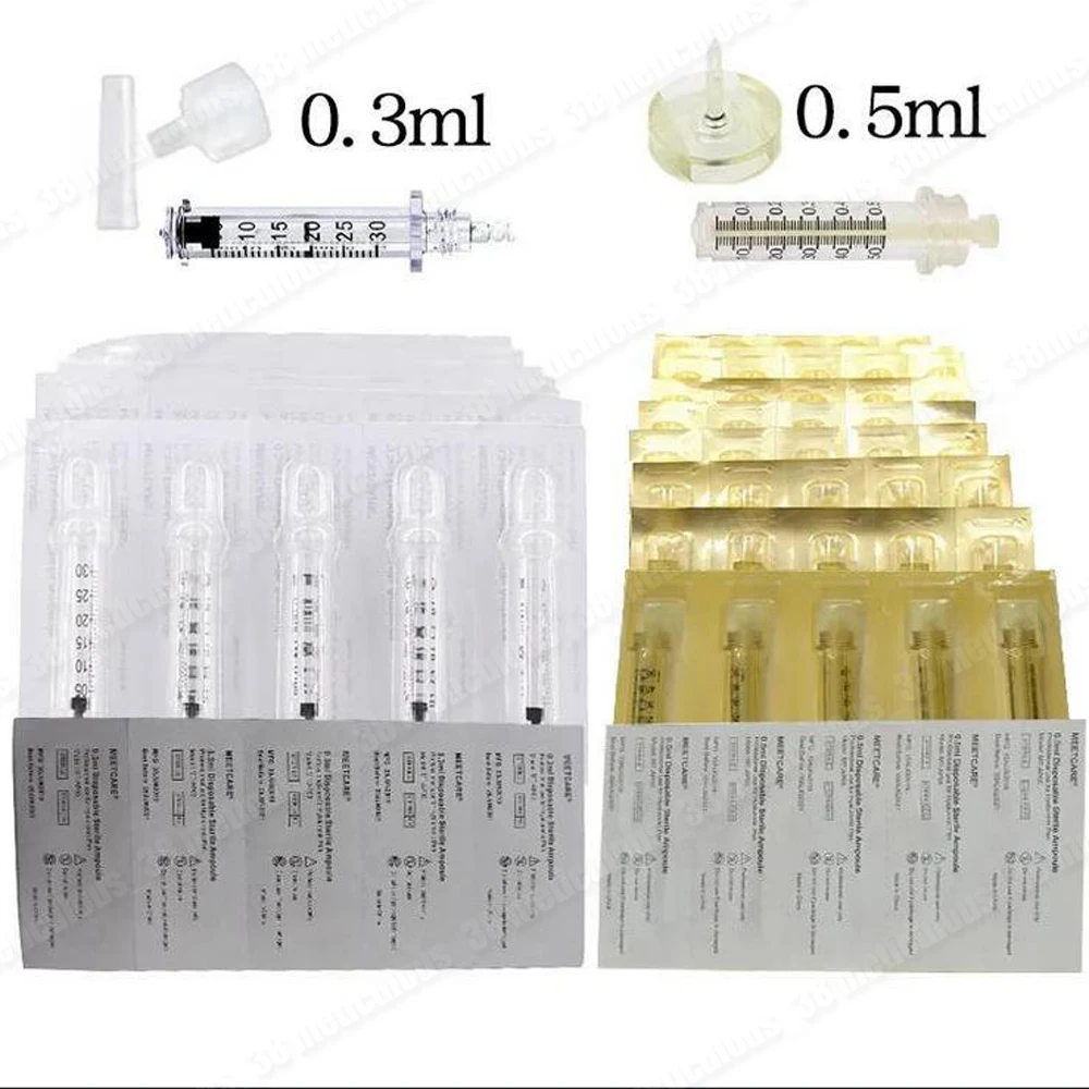 

0.3ml 0.5ml Disposable Sterile Ampoule Head for Hyaluron Pen Hyaluronic Acid Atomizer Anti-wrinkle for Lip Filler Lifting