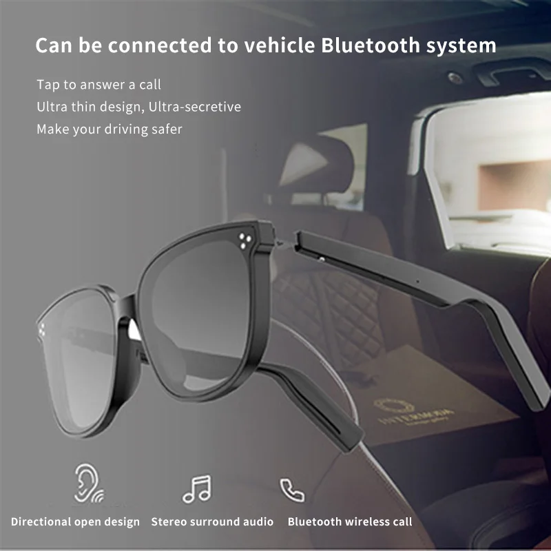 Hot Selling-Smart Bluetooth Glasses Intelligent 5.0 Glasses TWS Wireless Music Earphones Anti-Blue Polarized Lens Sunglasses