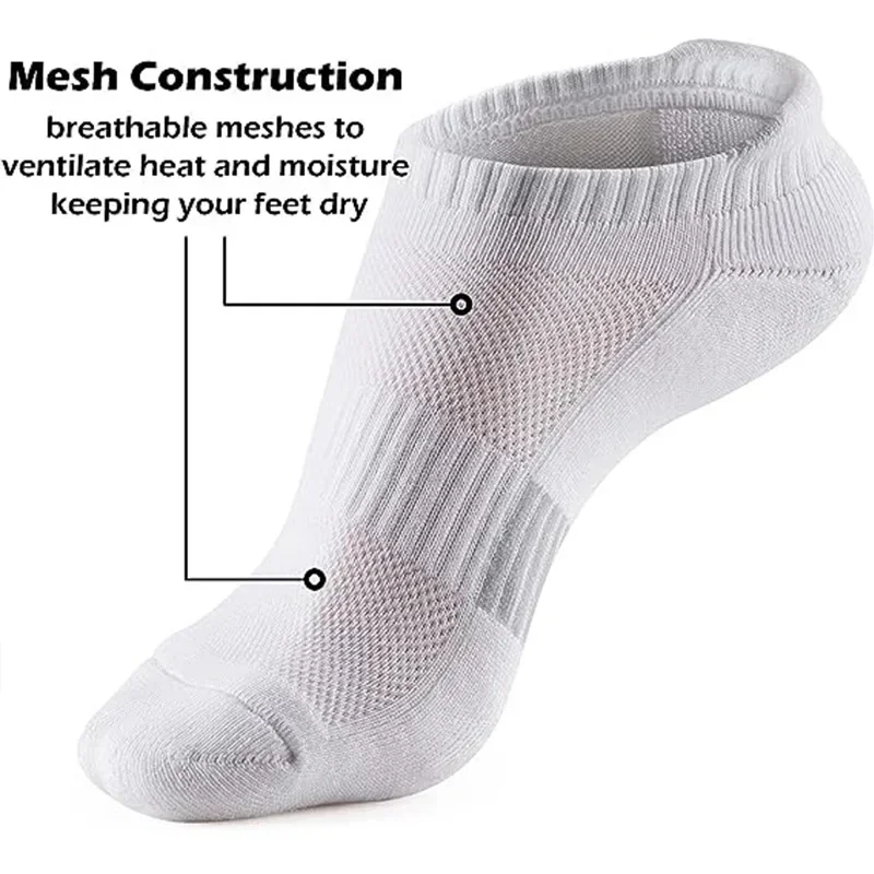 5 Pairs Cushioned Sport Running Comfort Socks Sweat-absorbing and Breathable 2024 New Socks Ankle Socks Athletic No Show Socks