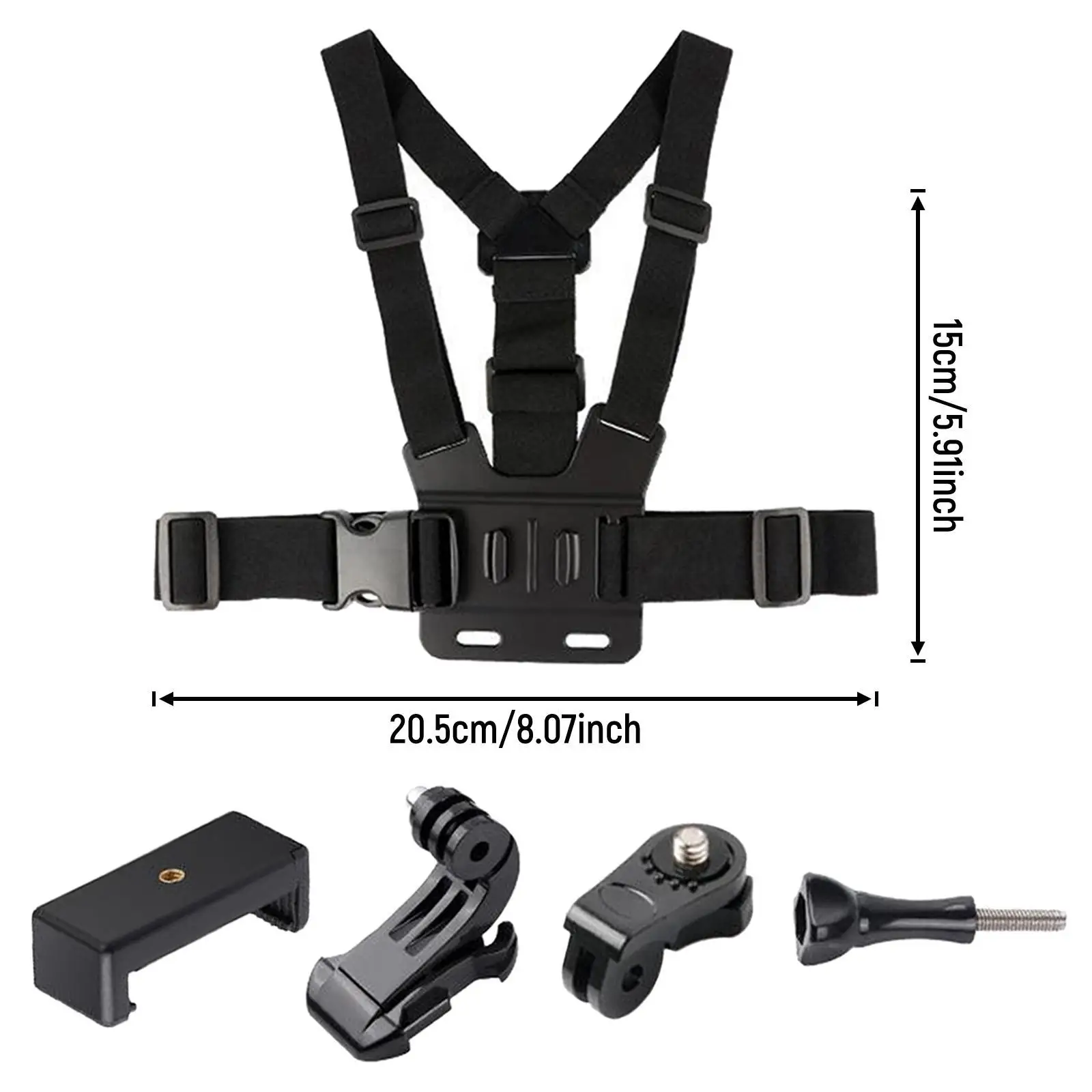 1Pc Adjustable Phone Clip Holder With Chest Strap Fixation Bracket for Sport Camera Mobile Phone Camera Black Holder Accessory