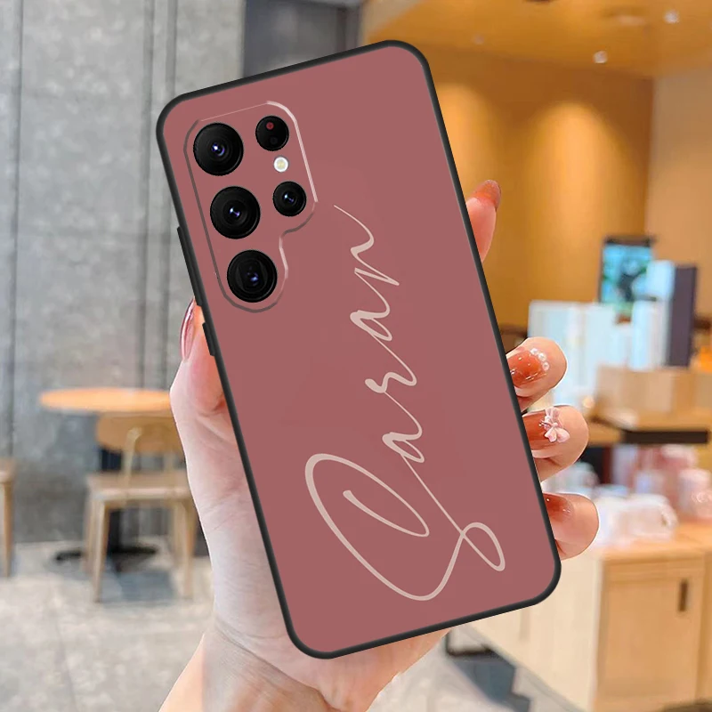 حافظة مخصصة باللون الوردي المغبر مخصصة لهاتف سامسونج جالاكسي S23 S22 S21 Ultra Plus S8 S9 S10 نوت 10 20 Ultra S21 S20 FE