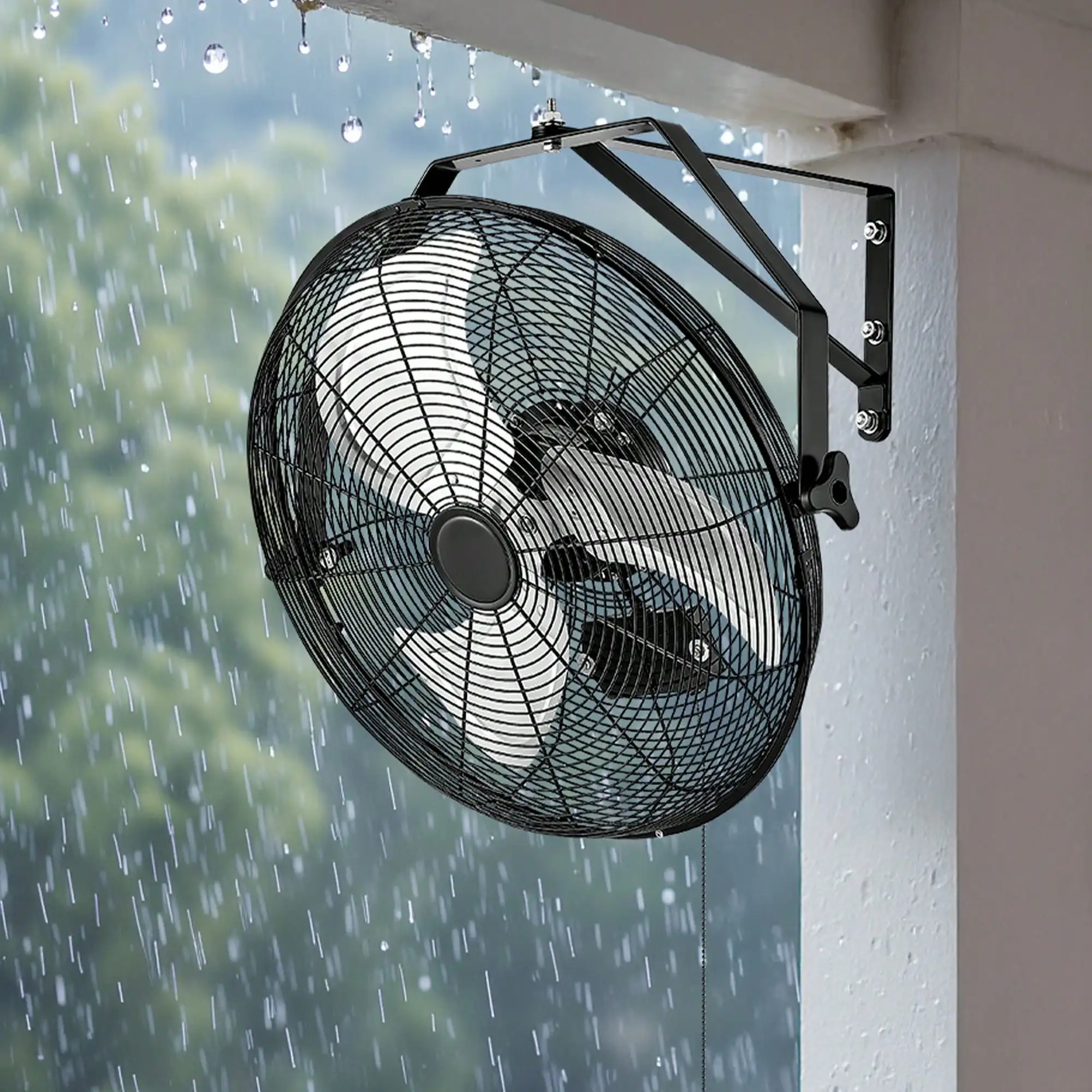 18 Inch Industrial Wall Mount Fan, High Velocity 4000 CFM Indoor Fan With 3 Speeds, Powerful Motor Garage Wall Fan With Aluminum Blades For Workshop, Warehouse, Greenhouse, Commercial