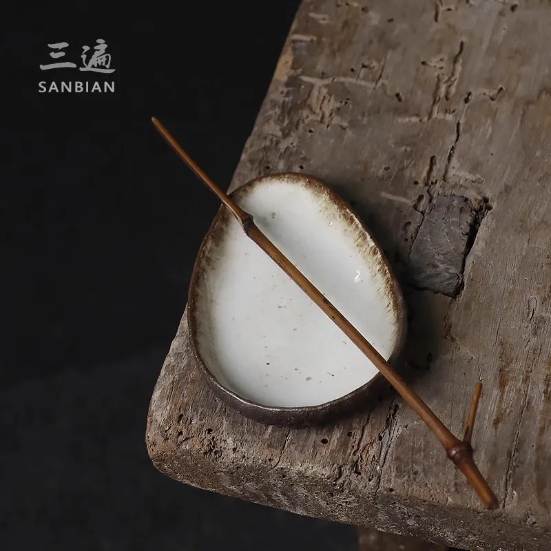 Hand Crafted Rough Pottery Tea Three Times, Set With Two Pieces Of Paddles, Kung Fu Accessories, Ceremony