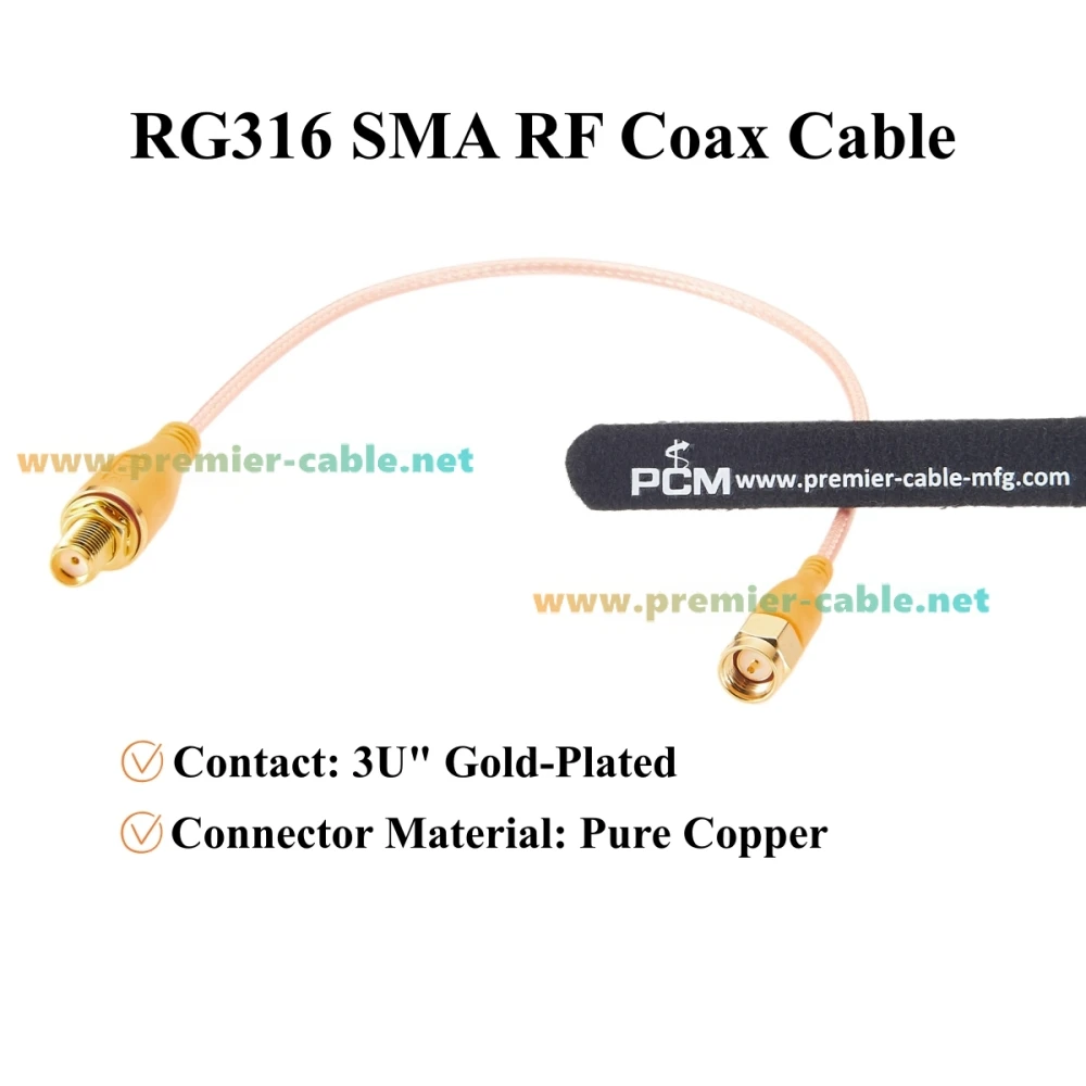 SMA-Stecker auf SMA-Buchse Schottkabel RG316 50 Ohm HF-Koaxial-Verlängerungskabel mit geringem Verlust für Antennen, WLAN-Router, 4G LTE, GPS/GNSS – Detail 6