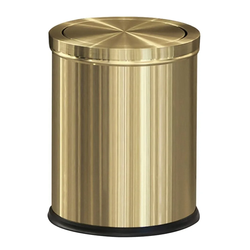 

15L/4GAL Gold Bathroom Trash Can, Small Waste Basket with Flipping Lid, Modern Trash can, Golden Trash Can for Bathroom, Kitchen