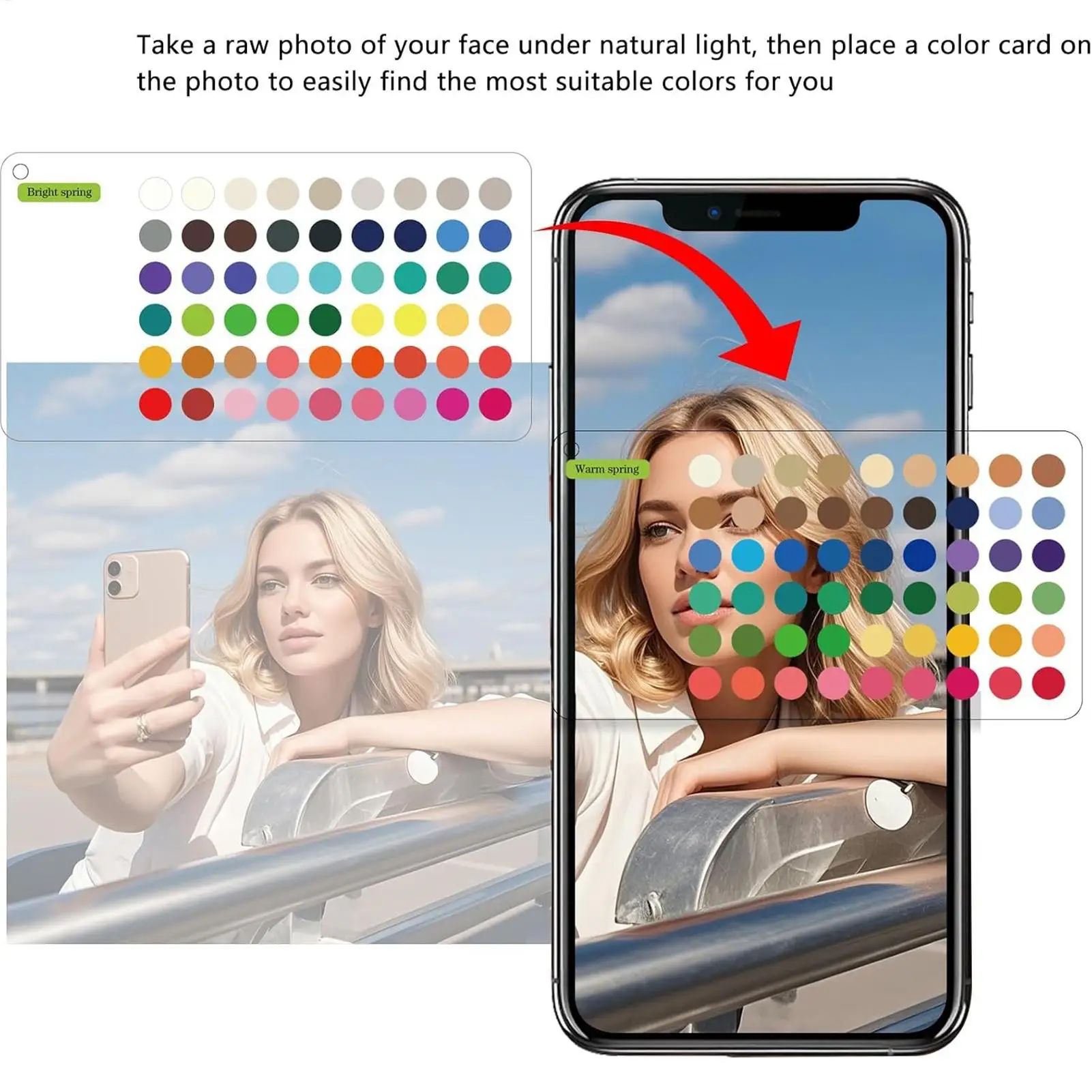 Soft Autumn Color Palette Card 6 Piece Seasonal Portable Match Analysis Draping Kit for Home Office Fashion Party Travel
