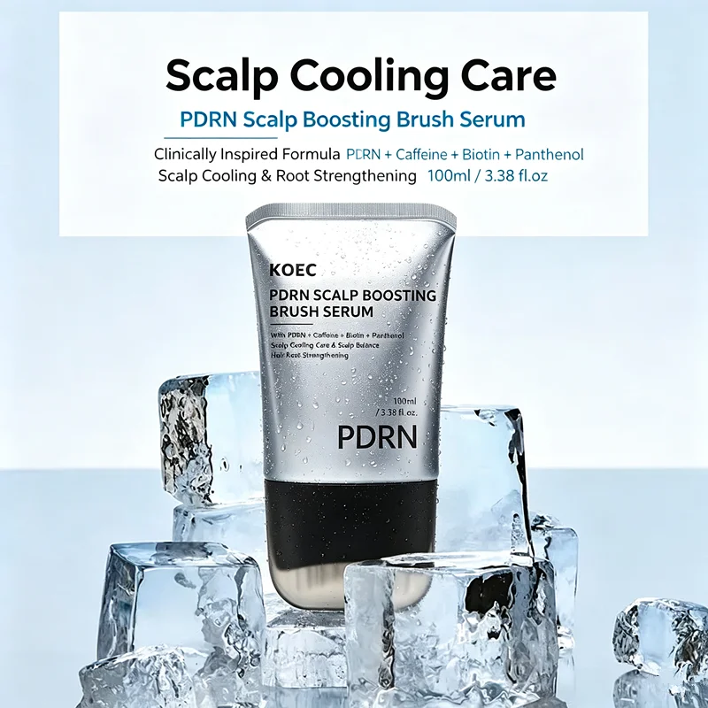 PDRN Scalp Boosting Brush Serum 100ml Caffeine Biotin Panthenol Scalp Root Strengthening & Voluminous Hair for All Scalp Types