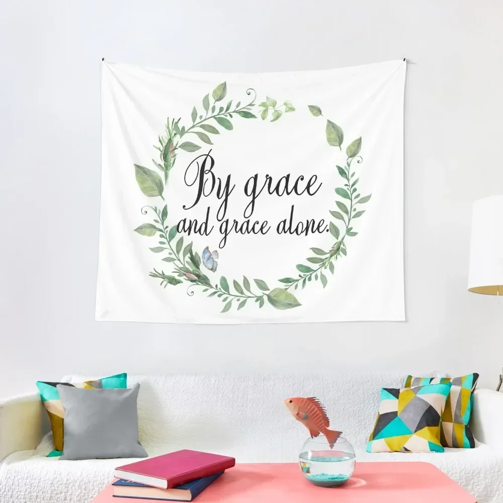 

Grace And Grace Alone - Christian Quote Tapestry Home Decor Aesthetic Wallpaper Aesthetics For Room Tapestry