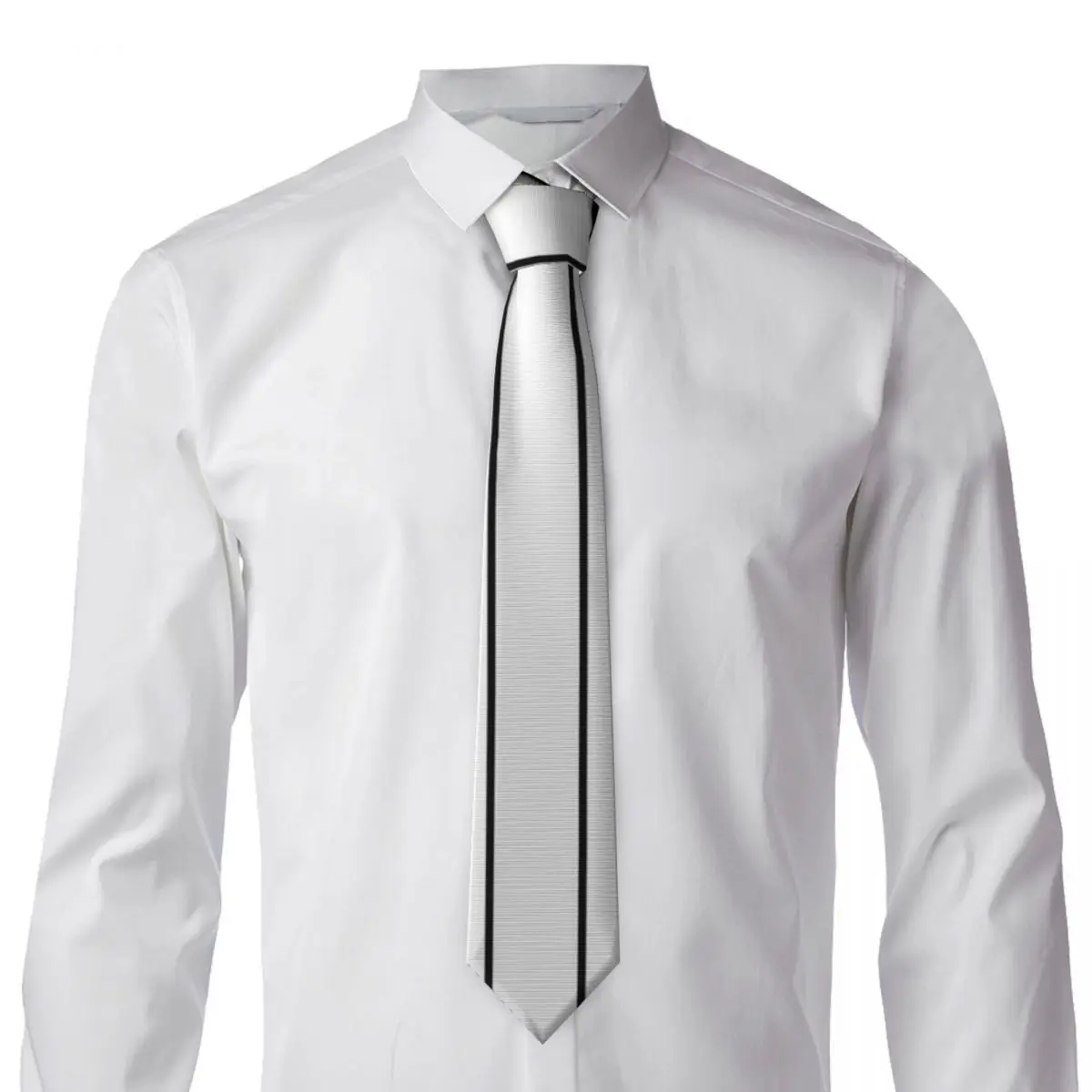 Vertical Black Stripes Pattern Necktie for Men Silk Polyester 8 cm Neck Ties Party Business Tie Casual Gravatas