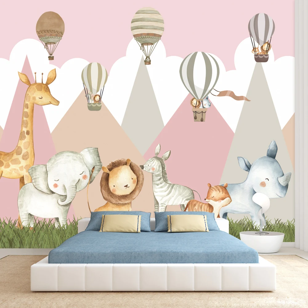 

Peel and Stick Optional Wallpapers for Living Room Kids Baby Cartoon Animal Balloon Wall Sticker Contact Wall Papers Home Decor