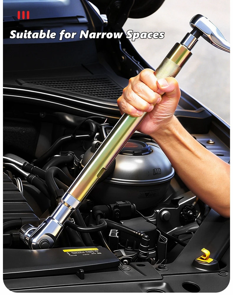 Manual & Automatic Self-Contained Ratchet Extended Wrench, Electric Extension Car Wrench,Four-wheel Alignment Angle Adjustment