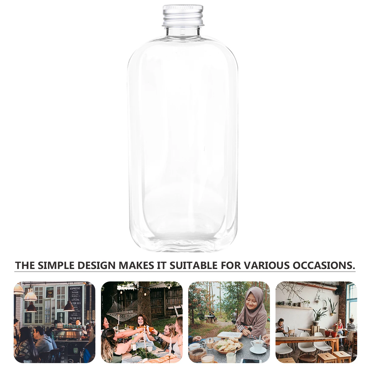 

10pcs Plastic Milk Tea Bottle Transparent Water Drink Empty Storage Beverage Jar Travel Portable Juice Container Screw Cap