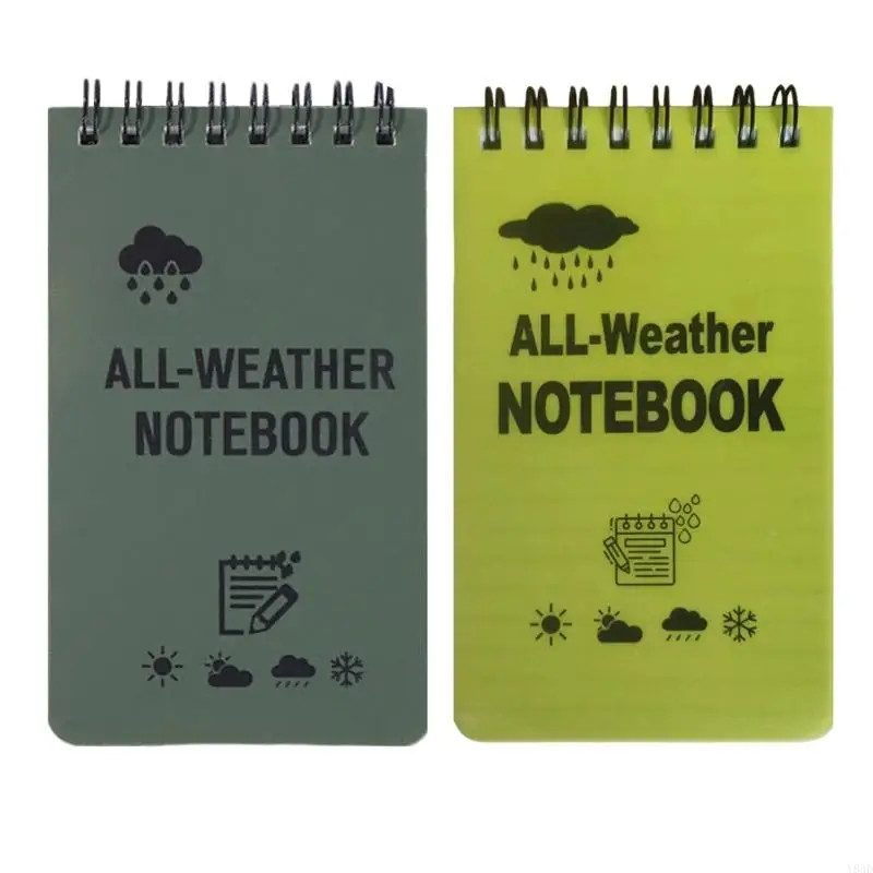 Y8AD Pocket Notepad Todo clima Notebook impermeable Notebook Spirals para libre