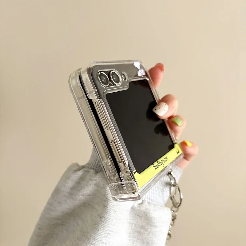 Cute Cartoon Snoopy Charlie Brown Transparent Phone Case For Samsung Galaxy Z Flip 7 6 5 Case Soft TPU Back Cover For Z Flip 3 4 view 5
