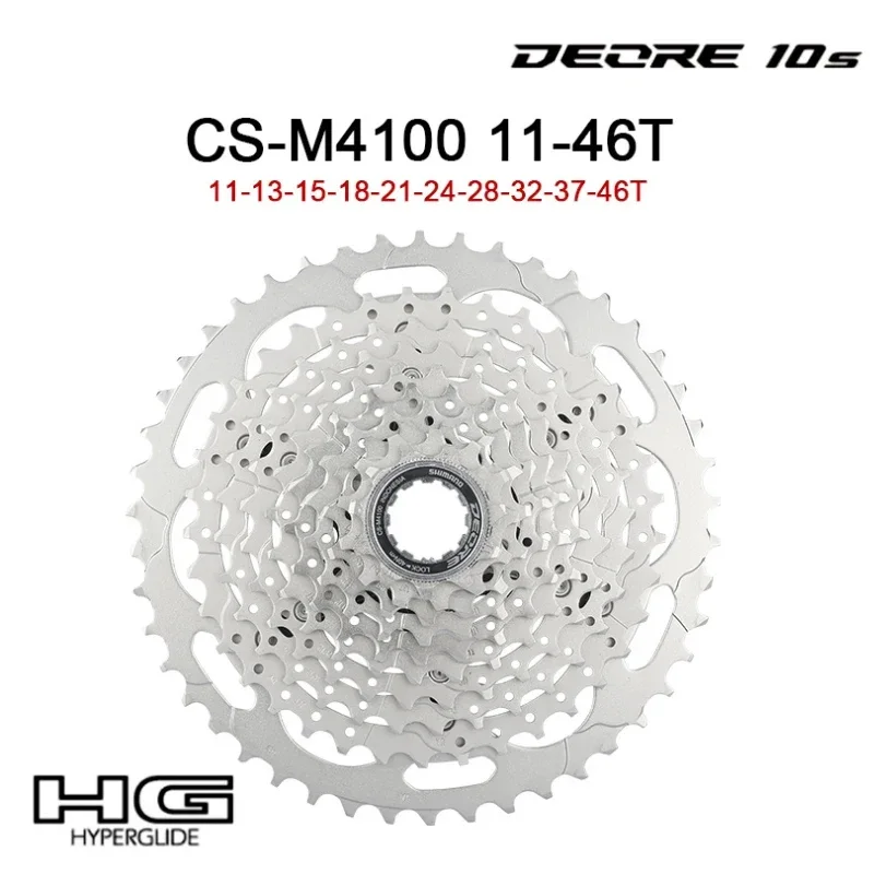 Deore CS-M4100 Cassette 10S K7 11-42T 46T Mountain Bike Sprocket x10 chain 10V MTB Flywheel M4100 10 Speed Freewheel Bike Parts