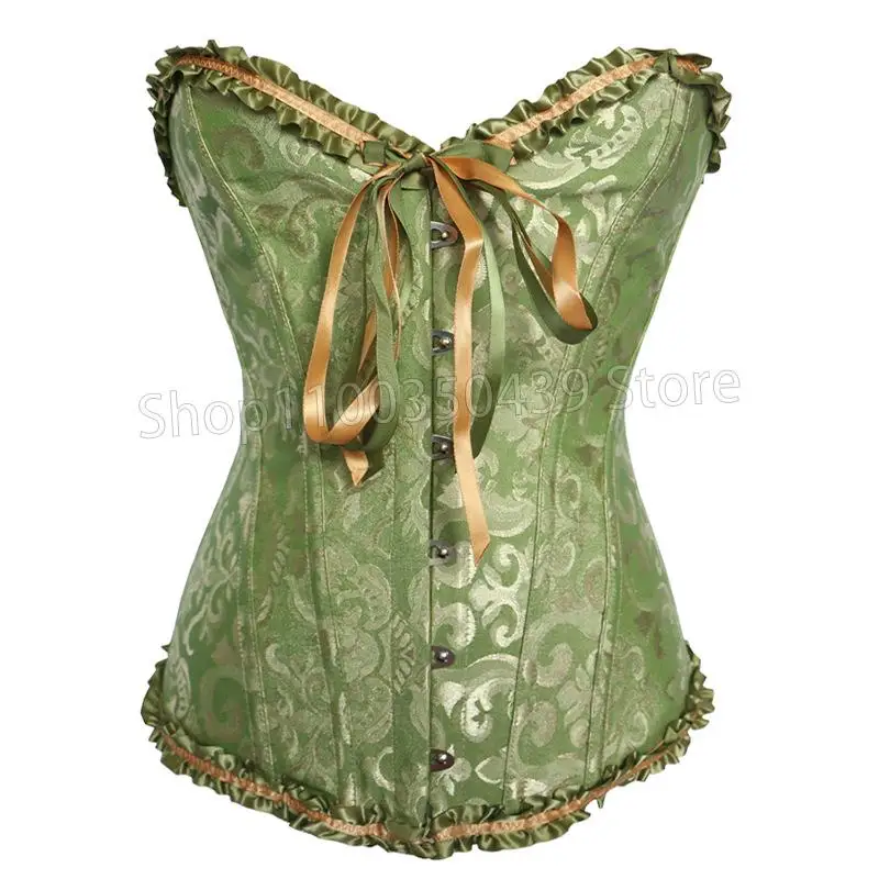 Steampunk Tight Bra Women\\'s Underwear Dance Dress Flower Lace Bone Tight Bra Gothic Satin Bra Tight Bra Retro Tight Bra