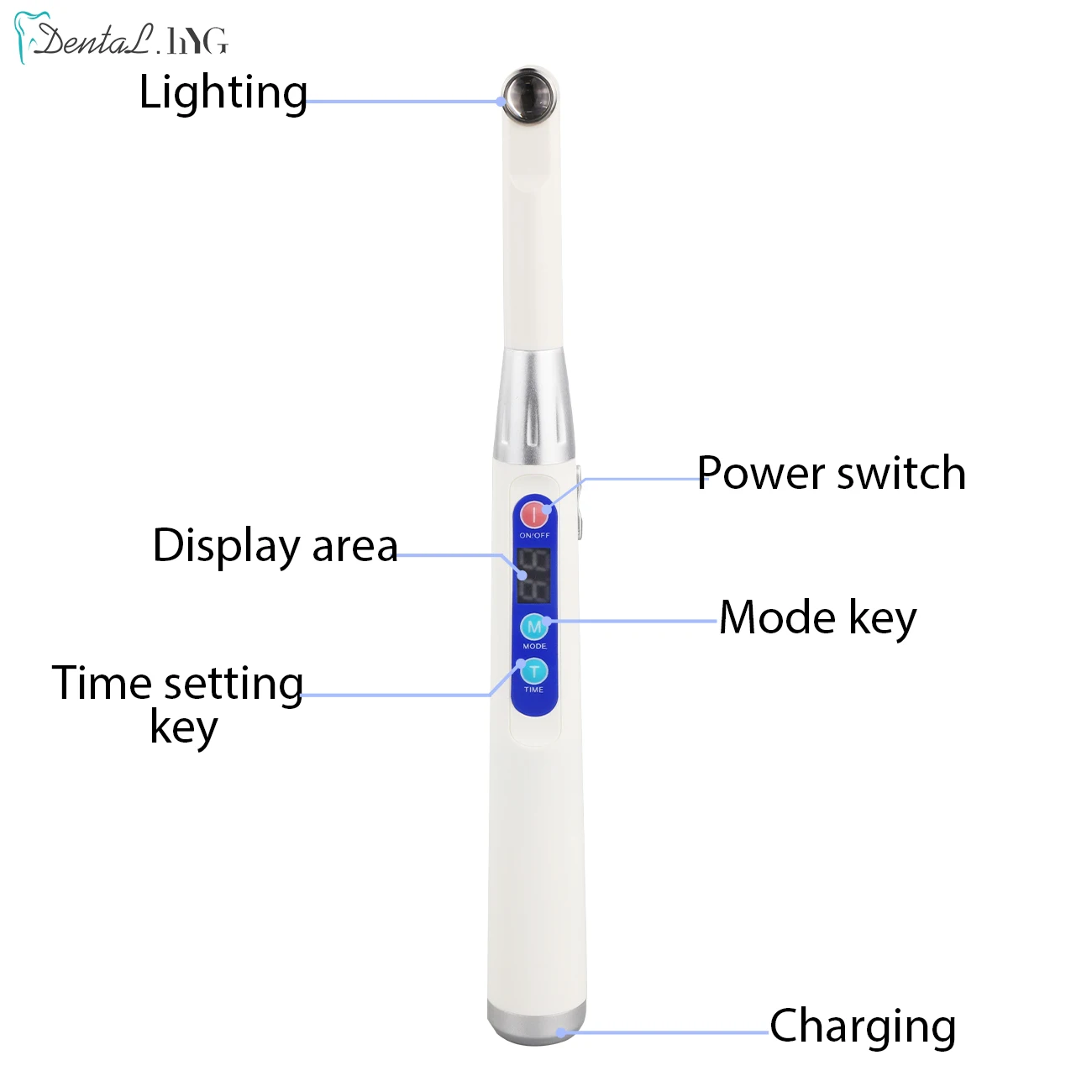 110V-240VUS/EU Plug Dental Wireless Curing Light Dentist Cordless LED Lamp Output Intensity 1200-2600mw/cm2