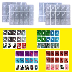 15 Sheets Resin Mold Silicone Playing Card Mold for Resin Casting Silicone Epoxy Molds for DIY Personalized Card Games