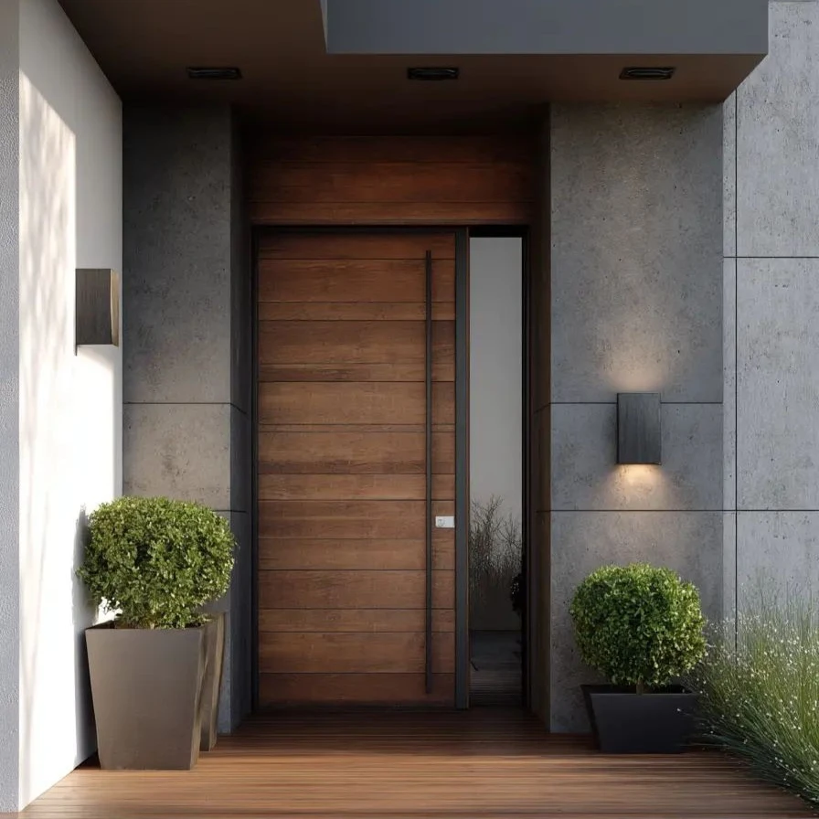 Front Door for House High Quality Fireproof Heat Insulated Exterior Doors Modern Style Security Main Gate Aluminum Entrance Door