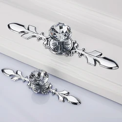 6Pcs Modern Single Hole Drawer Closet Knobs transparency Crystal Zinc Alloy Cupboard Pull Handle Knobs Home Decoration Wardrobe