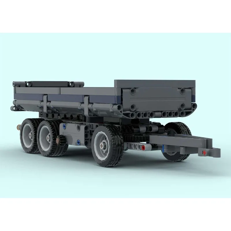 MOC-212162 Piccolo rimorchio di scarico a 3 assi Building Blocks Modello 297 PartsMOC Creativo Ragazzi Bambini Compleanno Building Blocks Regali giocattolo