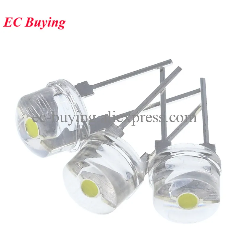 10szt F5 5mm Słomkowy kapelusz Dioda LED Super jasna lampa Przezroczysta dioda elektroluminescencyjna 0,5W Czerwony Żółty Zielony Niebieski Biały Diy — zdjęcie 5