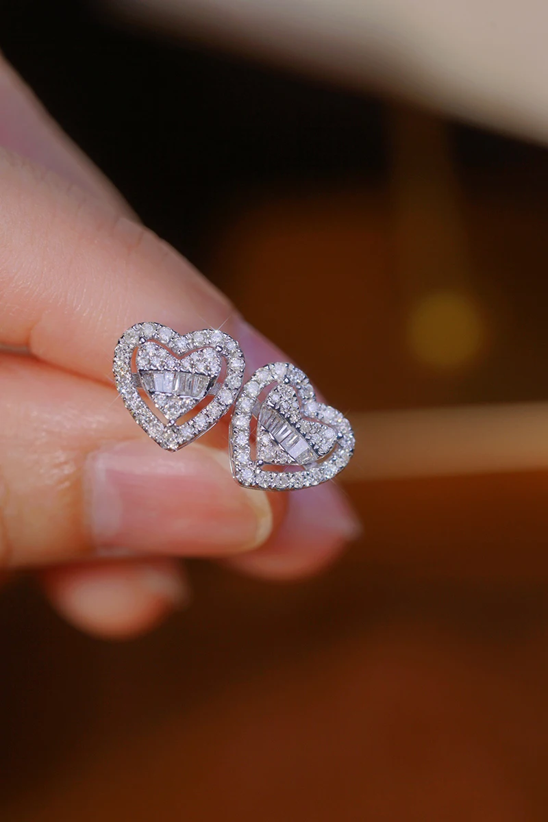 LUOWEND %100 18K Beyaz Altın K - Diamond Stud Earrings incelemesi ve fiyatı