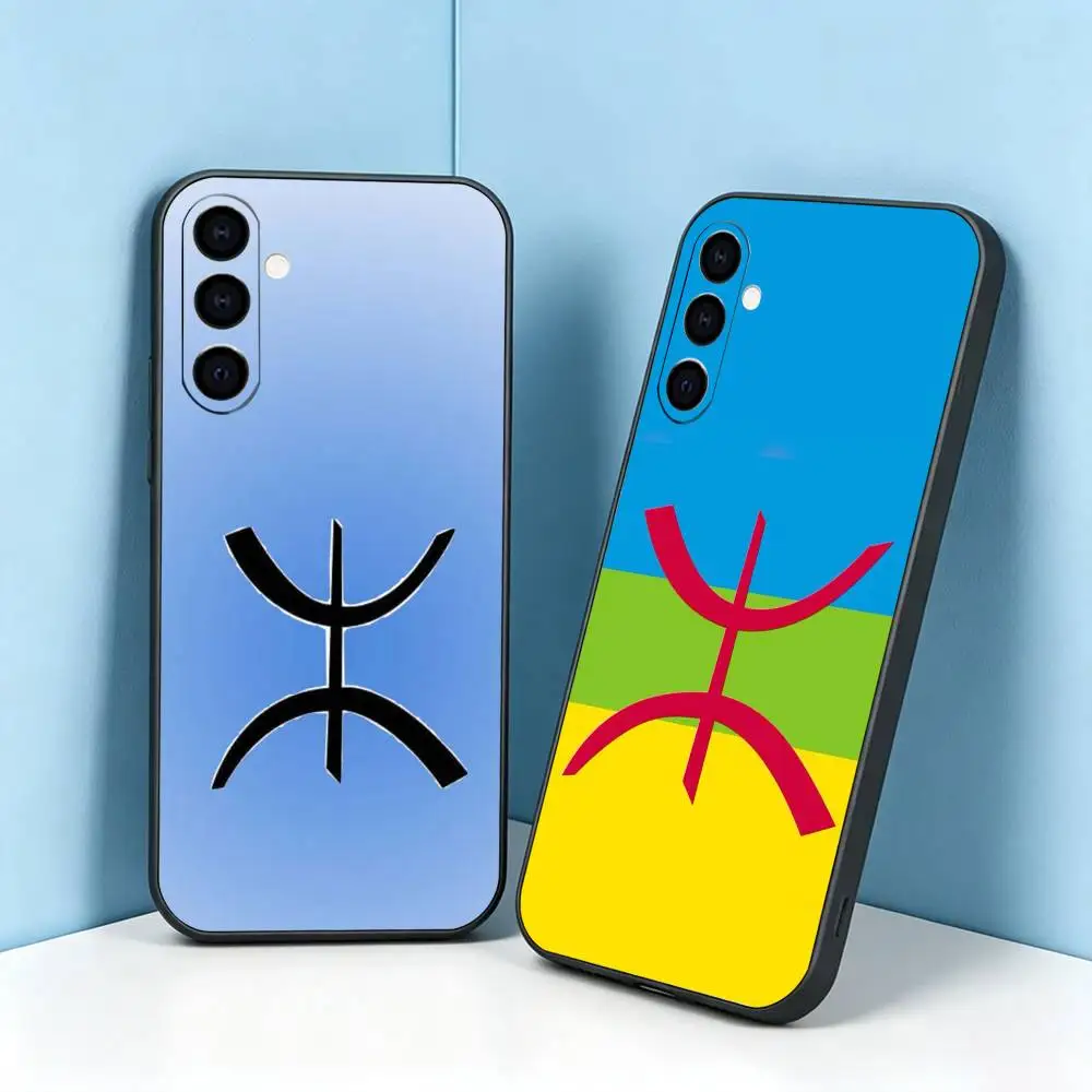 Amazigh-H B-Berber Flag  Phone Case For Samsung Galaxy A73,A72,A71,A70,A53,A52,A51,Others Soft Black Cover Gift