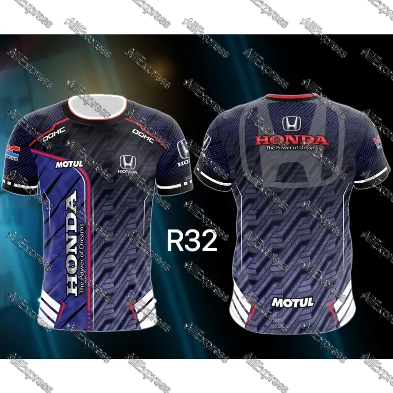 

Летняя Джерси с короткими рукавами Honda, рубашка для гонок на мотоциклах, быстросохнущие повседневные футболки Panjang BajuMotorsport для верховой езды, 2025 г.
