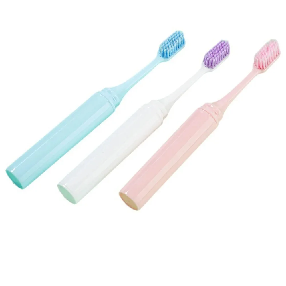 3Pcs Foldable Travel Toothbrush Soft Bristle Portable Small Dental Brush Candy Colors Mini Adult Toothbrush
