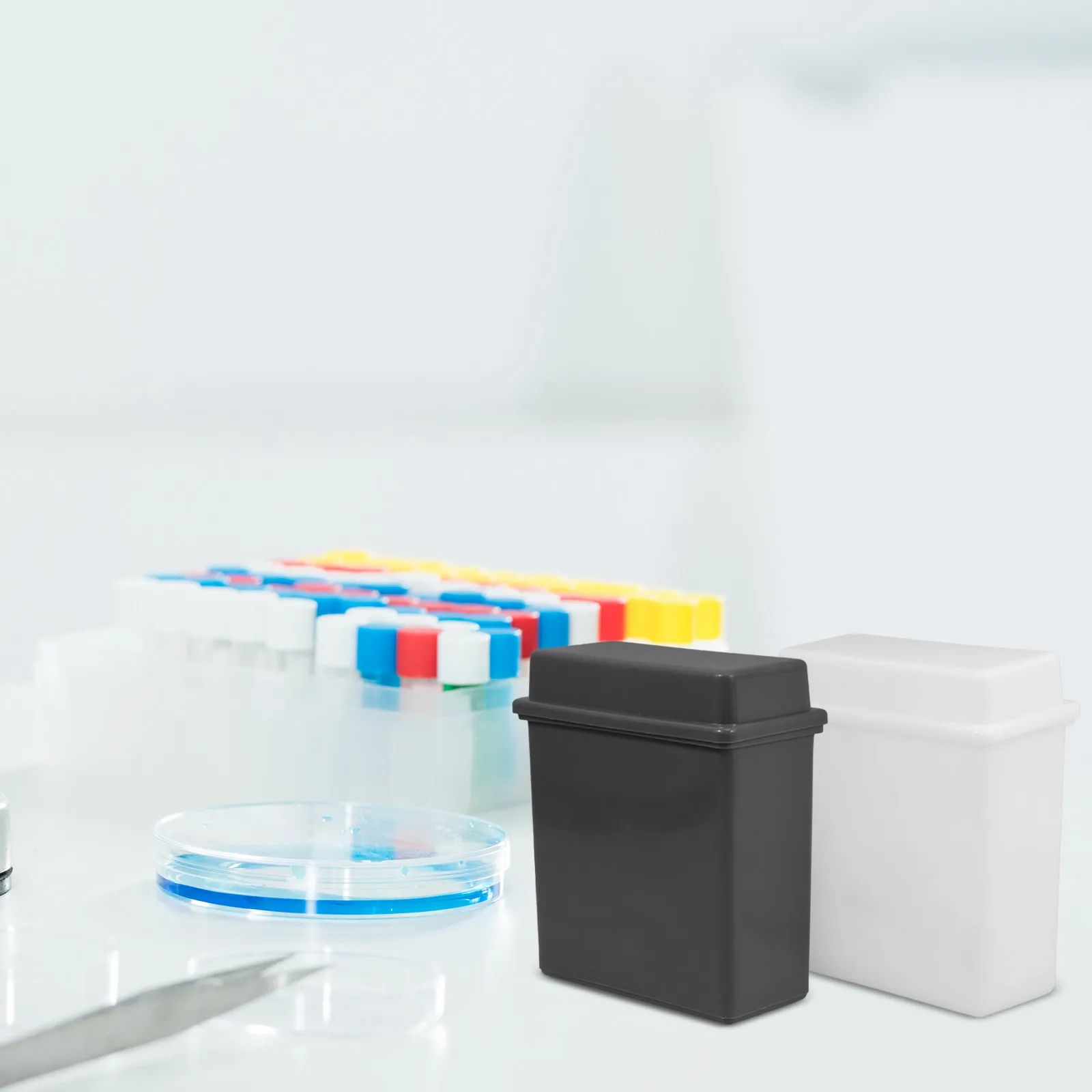2Set Plastic Staining Jar with Rack for Microscope Slides Ideal for Retrieval Histopathology Lab Work Economy Staining
