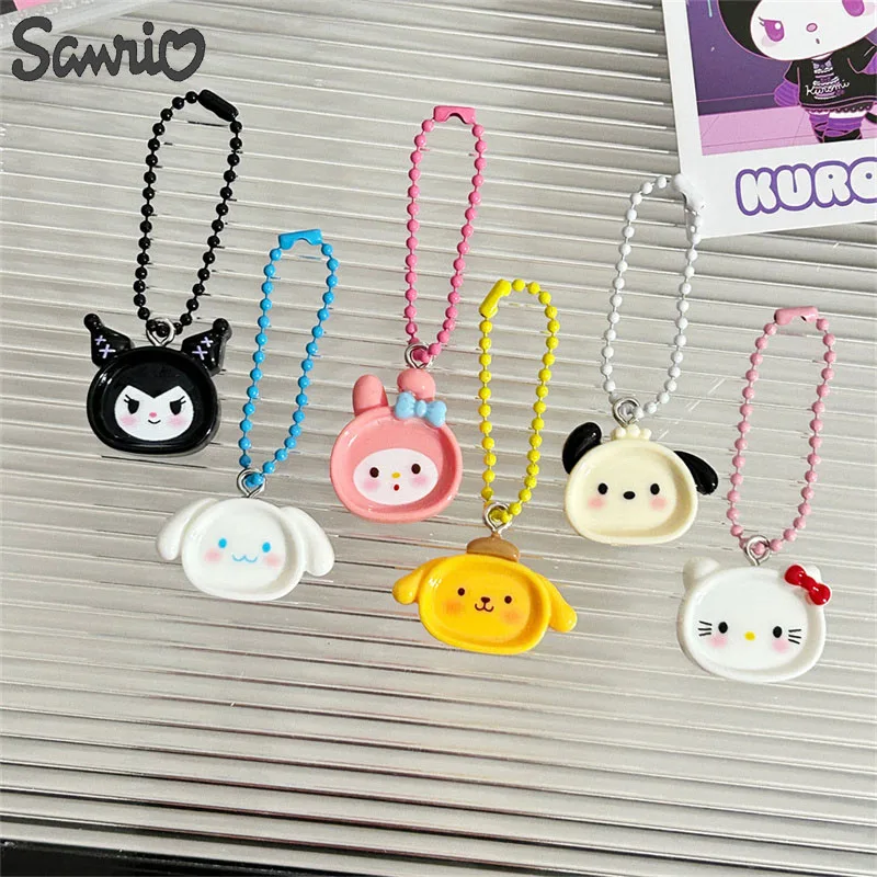 Kawaii Sanrio Kuromi My Melody Plates Pendant Keychain Anime Hello Kitty Pochacco Phone Keyring Children Cute Cinnamoroll Gifts