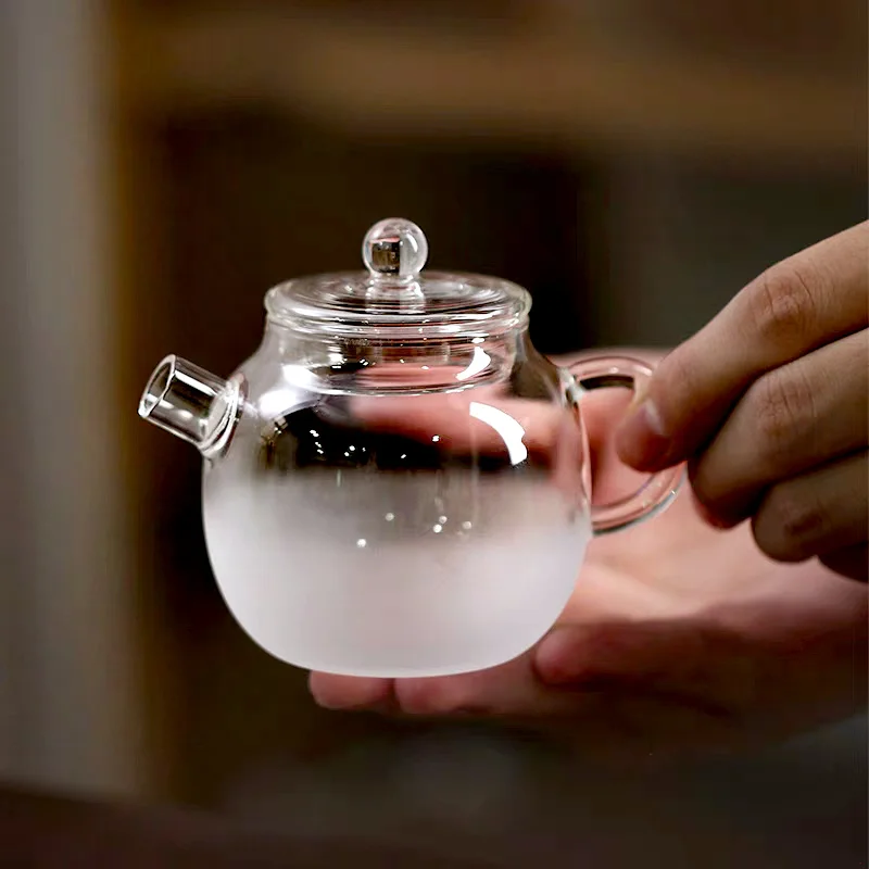 150ml Mini Cloud and Mist Style Glass Teapot High Borosilicate Glass Tea Pot For One Person Use Kung Fu Tea Set Teaware