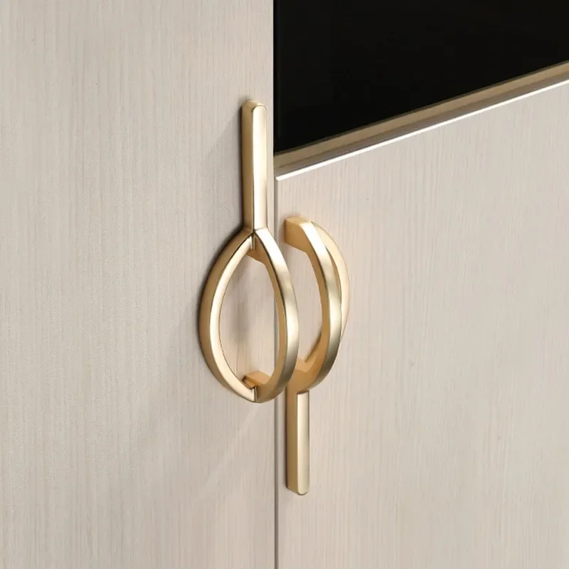 Luxury Wardrobe Door Handle Gold New Chinese Style Cabinet Door Handle Drawer Shoe Cabinet Bathroom Cabinet Handle Pair Fitting