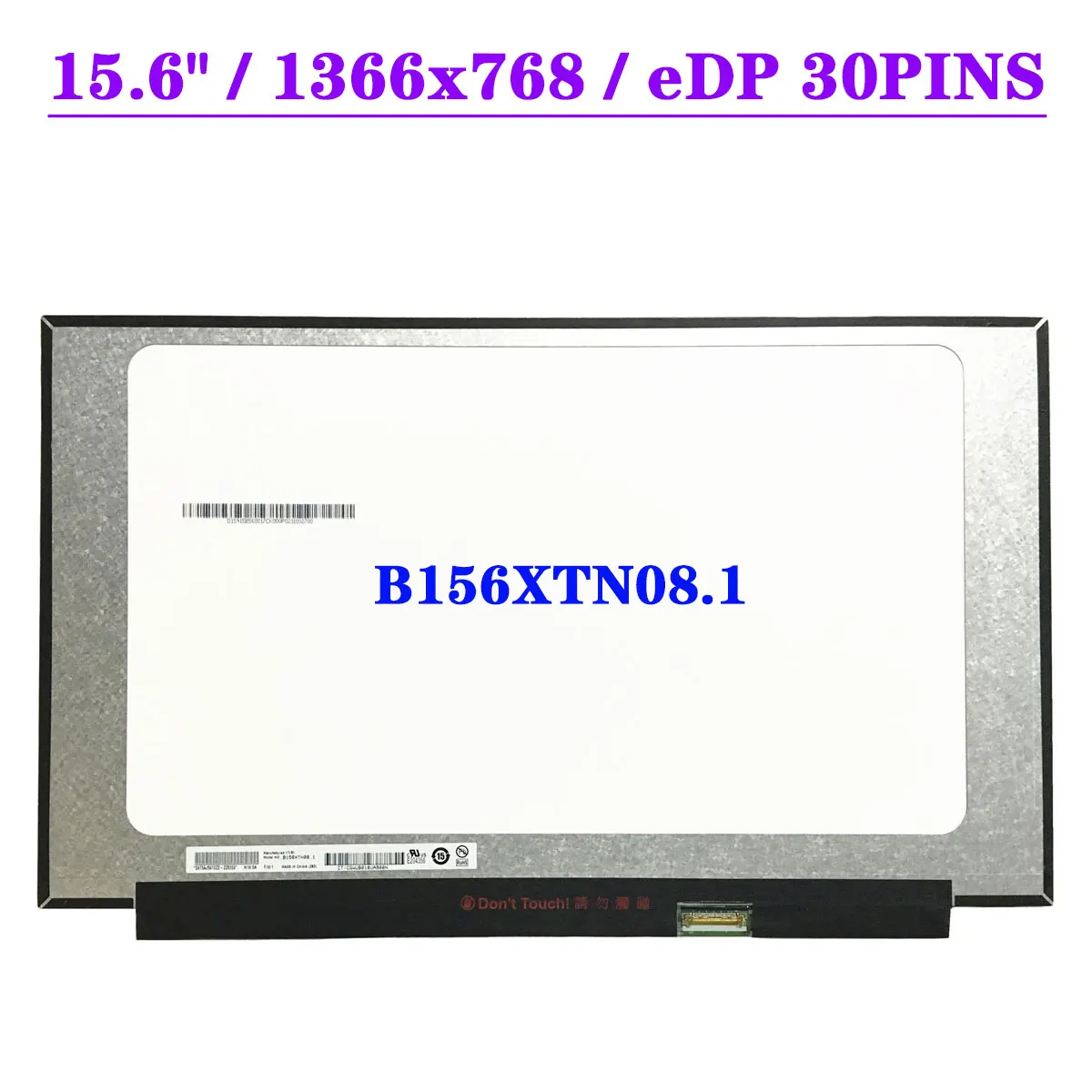 

B156XTN08.1 Slim 15.6" Laptop LCD Screen 1366x768 EDP 30pin Replacement Display Matrix Panel