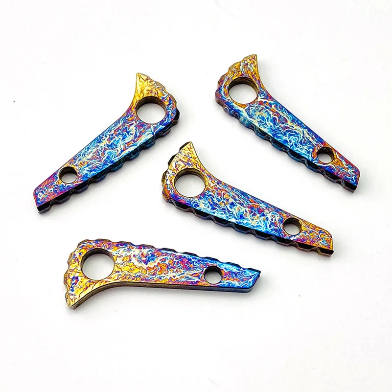 Custom Craquelure Pattern Knife Titanium BACKSPACER BACK SPACER For Genuine Spyderco Paramilitary2 C81 PARA2 Knives Spine Keel