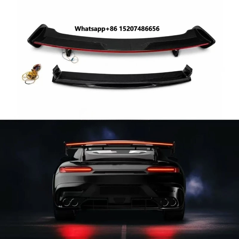 For Carbon Fiber LED Spoiler Wing AMG GT LED Style Carbon Fiber Spoiler Wing AMG GT Rear Wing