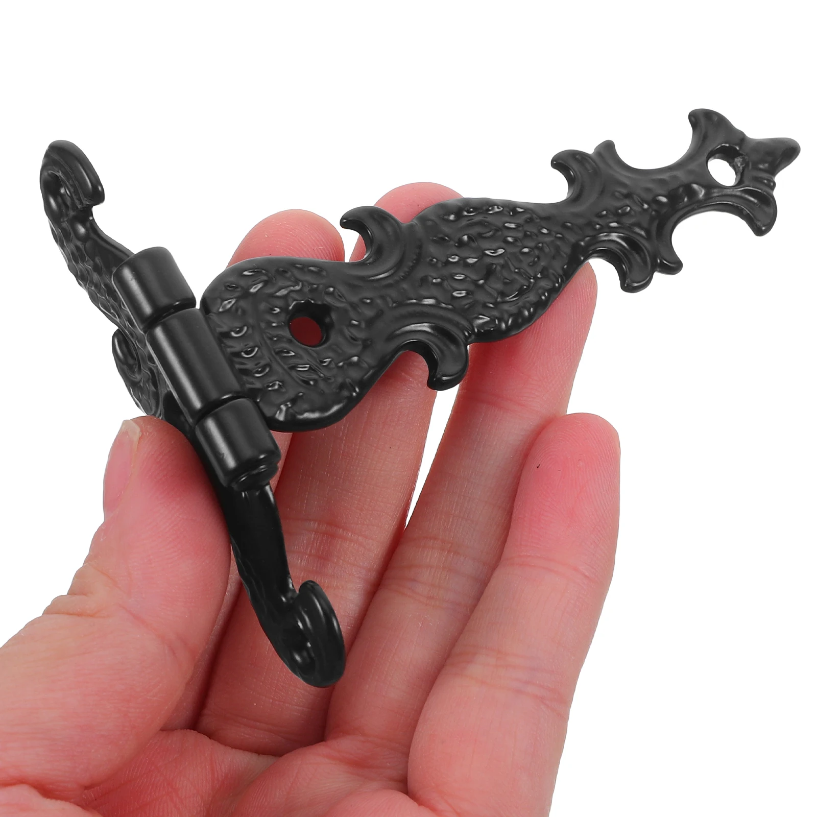 

4 Pcs Vintage Hinge Dollhouse Door Hinges Small Jewelry Case Toolbox Cabinets Decorative Mini Black