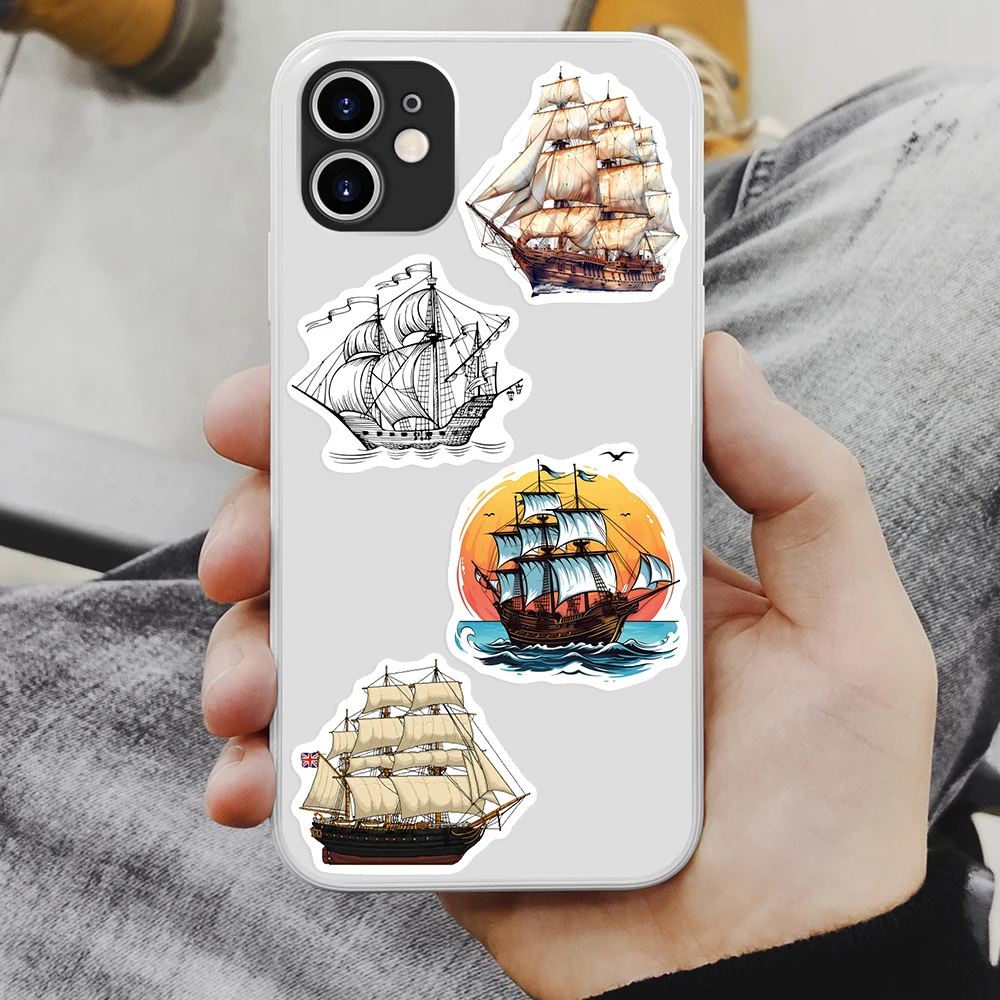 رسم المراكب الشراعية القراصنة السفينة ملصقات الاطفال DIY اللعب هدية الزخرفية صائق لسجل القصاصات غير المرغوب فيه الكمبيوتر المحمول الأمتعة زجاجات مقاوم للماء